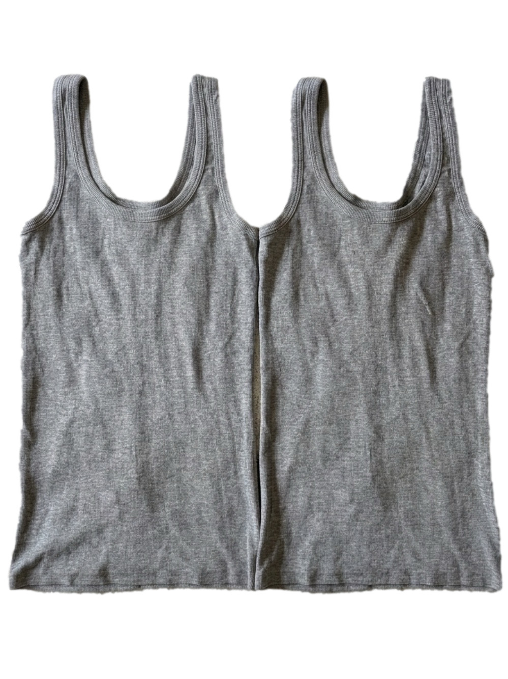 Everlane The Luxe Rib Tank – Classic Heather Grey – XXS (Set of 2)